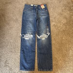 Levi's Jeans Women's 26 Blue Medium‎ Wash Low Pro Straight Leg Relaxed Mid Rise
